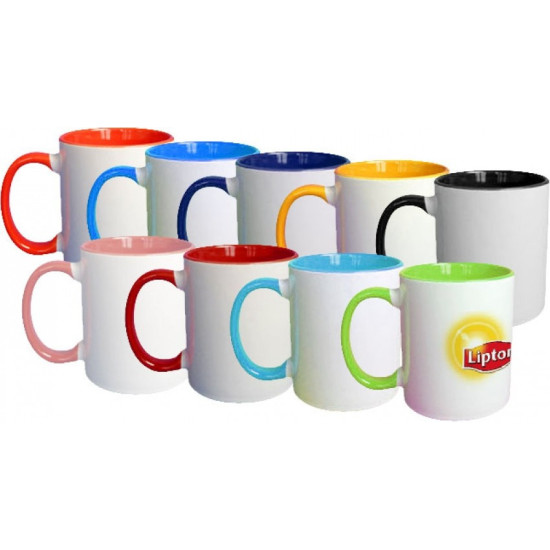 Two-colored pastel pink mug