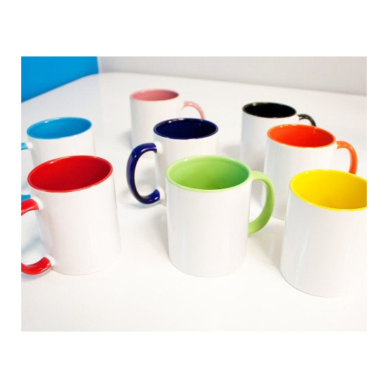 Two-colored pastel pink mug