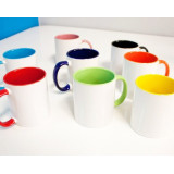 Two-colored pastel pink mug