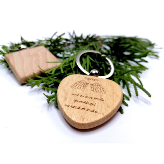 Kľúčenka drevená - srdce
