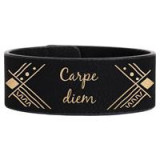 Koženkový náramok - čierny