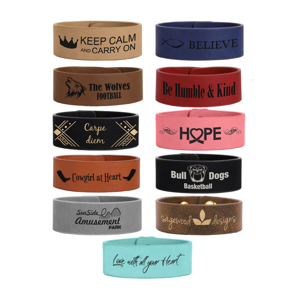 Koženkový náramok - čierny