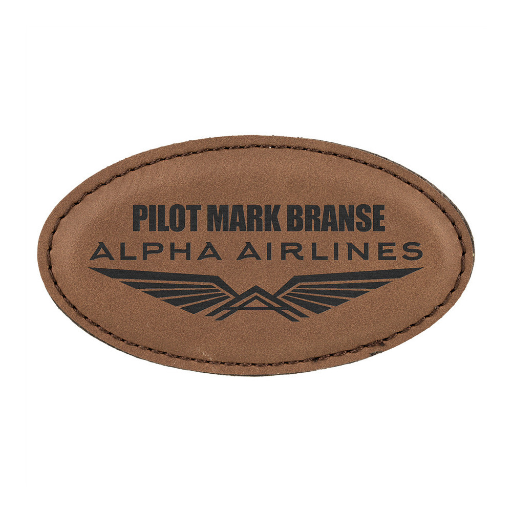 Oválna koženková menovka- tmavo-hnedá