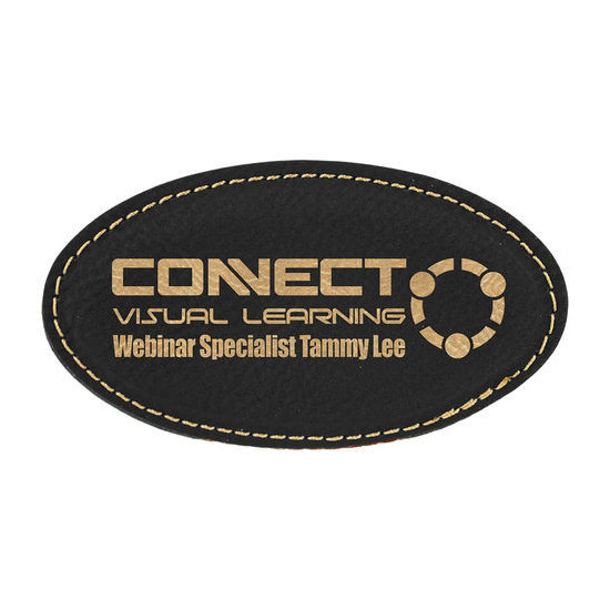 Oválna koženková menovka- hnedá/čierna