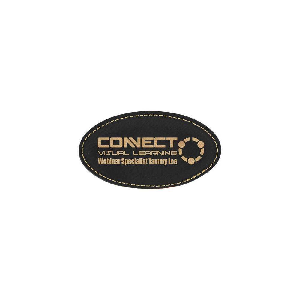 Oválna koženková menovka- hnedá/čierna