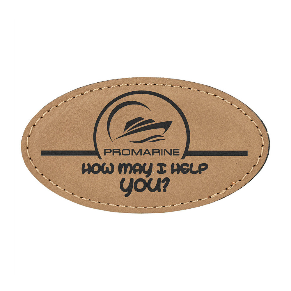 Oválna koženková menovka- svetlá-hnedá/čierna