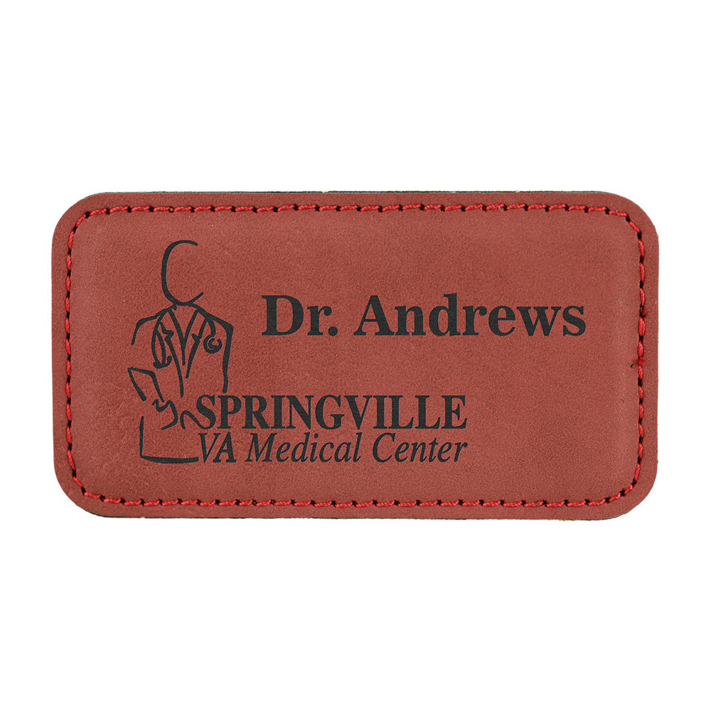 Obdĺžniková koženková menovka- rose