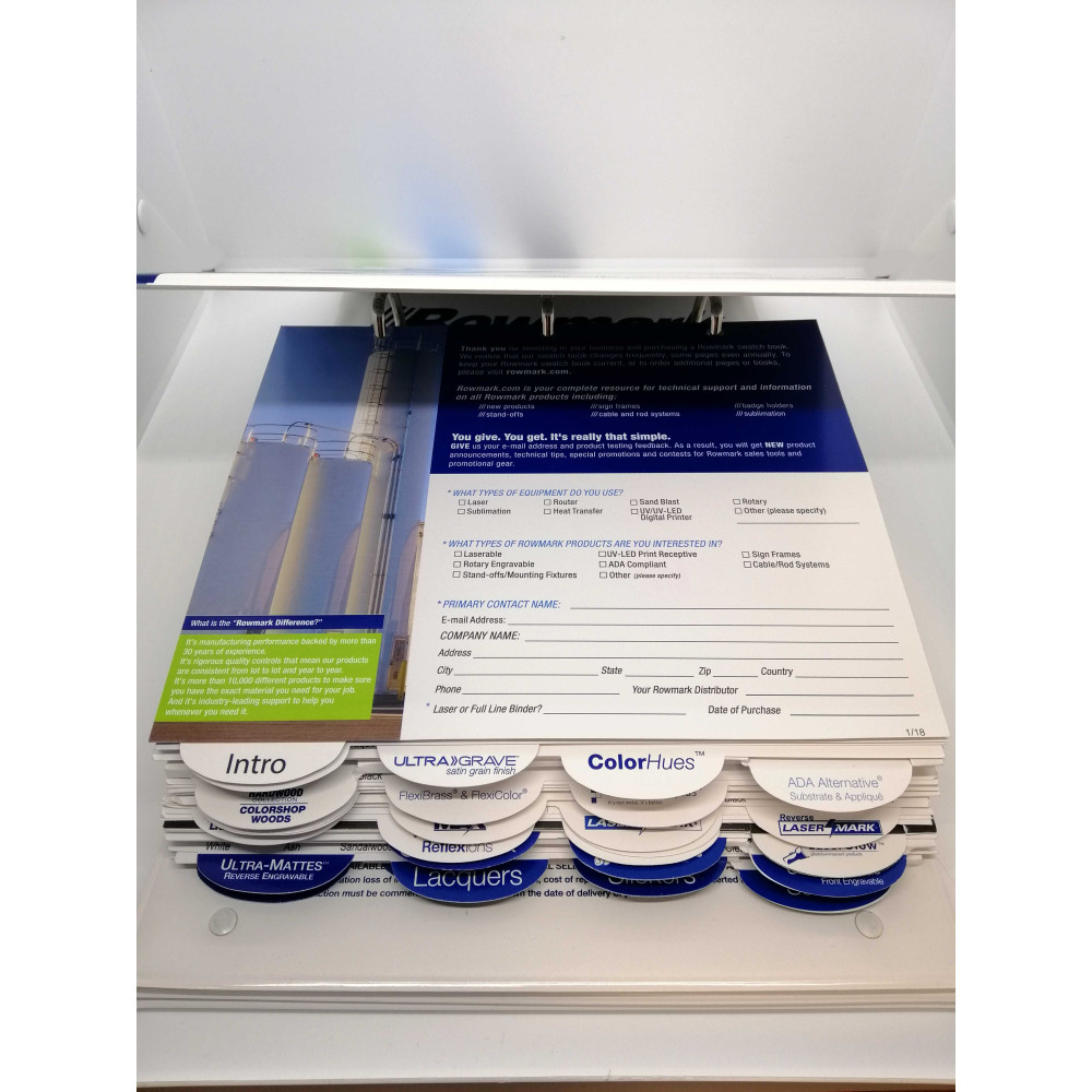 Vzorkovník plastov/dreva/plexi Rowmark