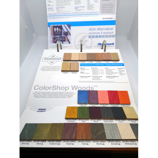 Vzorkovník plastov/dreva/plexi Rowmark