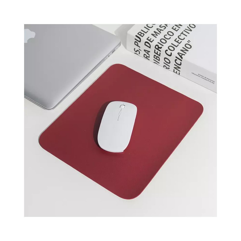 Koženková podložka pod myš -červená/ čierna